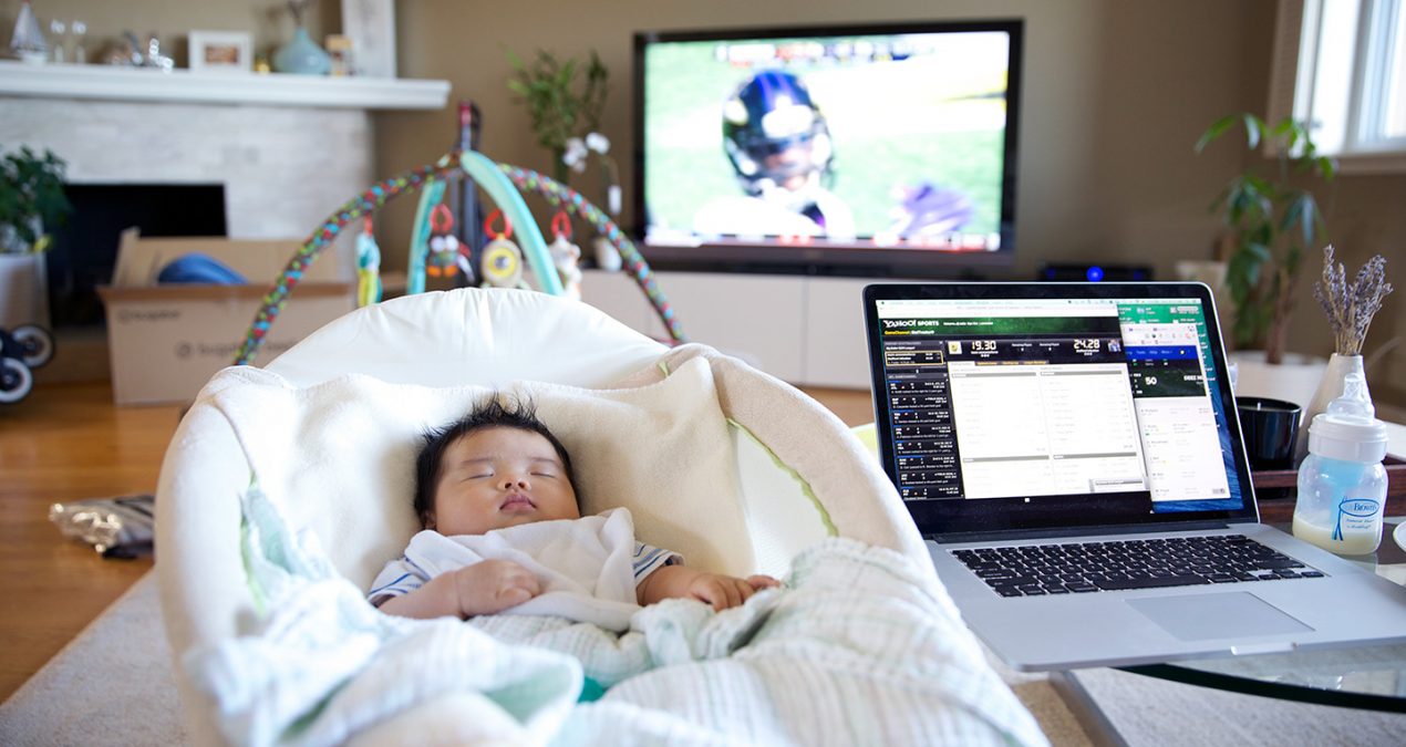 Watching football with Daren