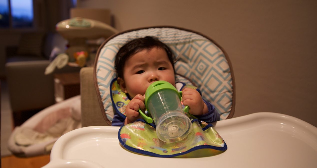 Daren’s first sippy cup!