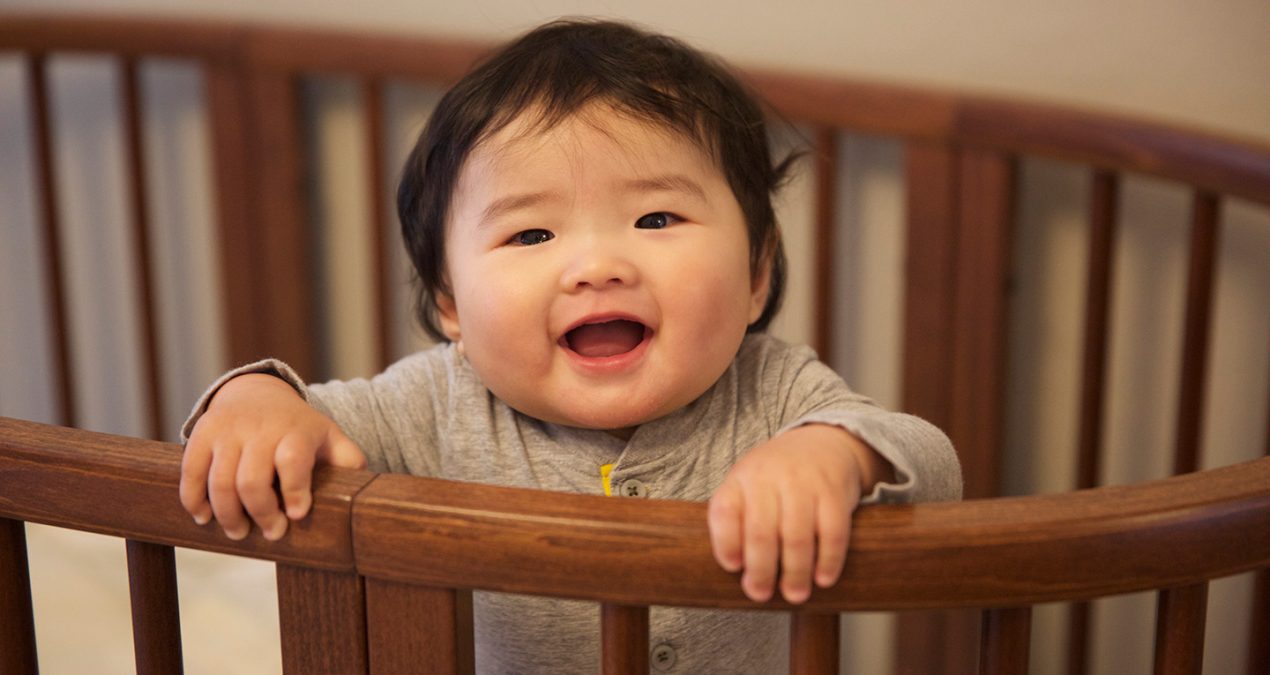 Having fun in the crib!