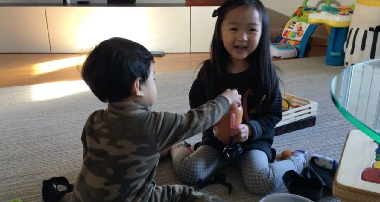 Daren and Miela playing in the mornings