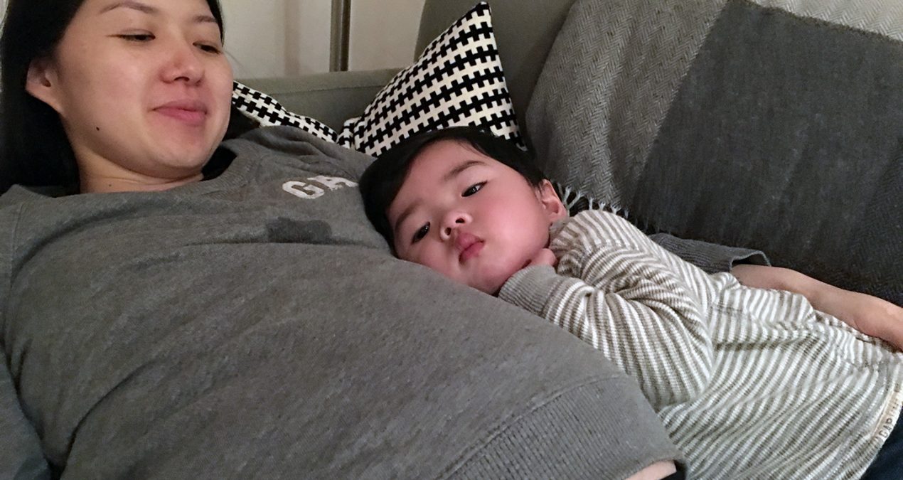 Daren snuggling with mommy’s tummy