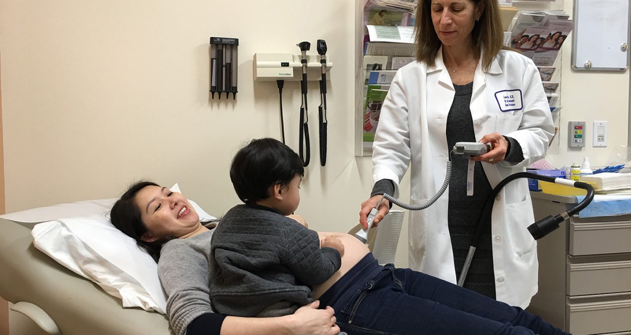 Listening to baby brother’s heartbeat!