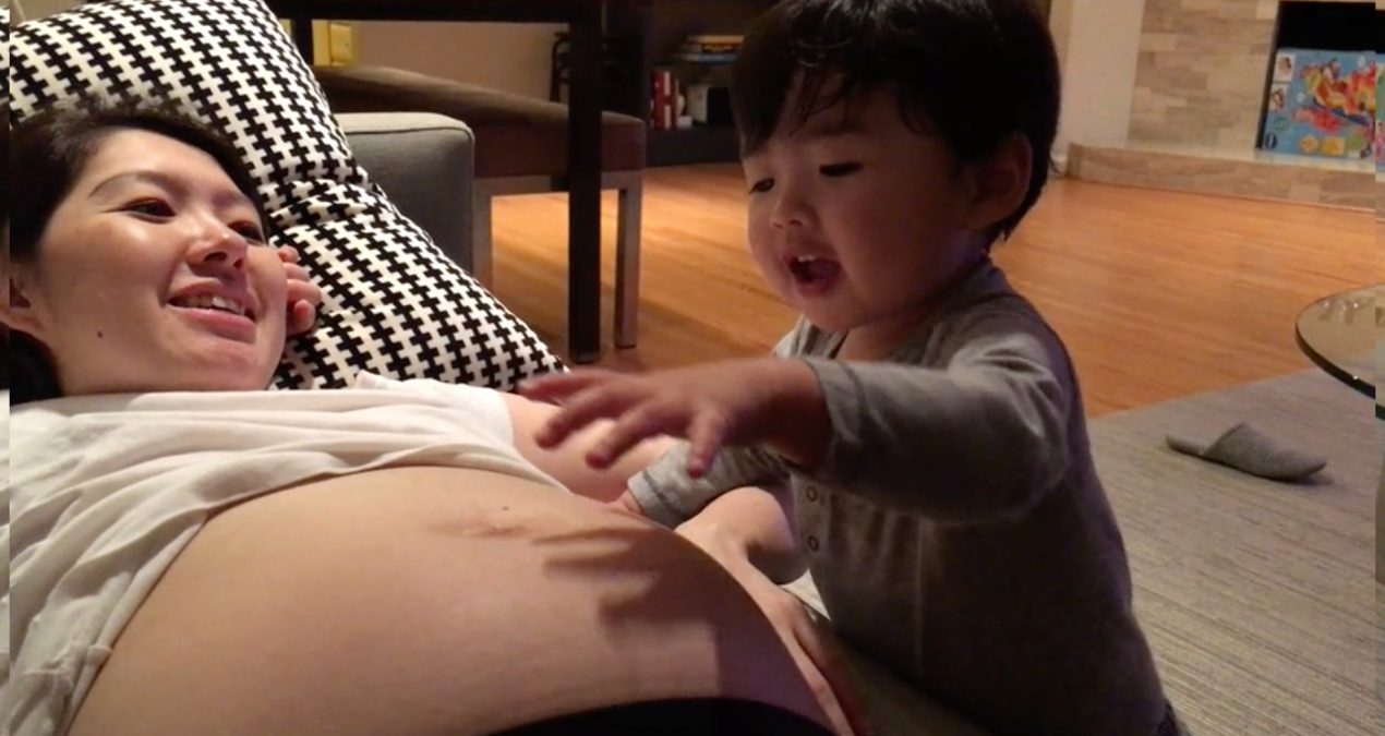 Daren saying hello to baby brother!