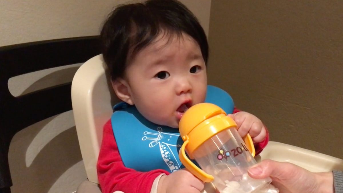 Jordan’s first sip!