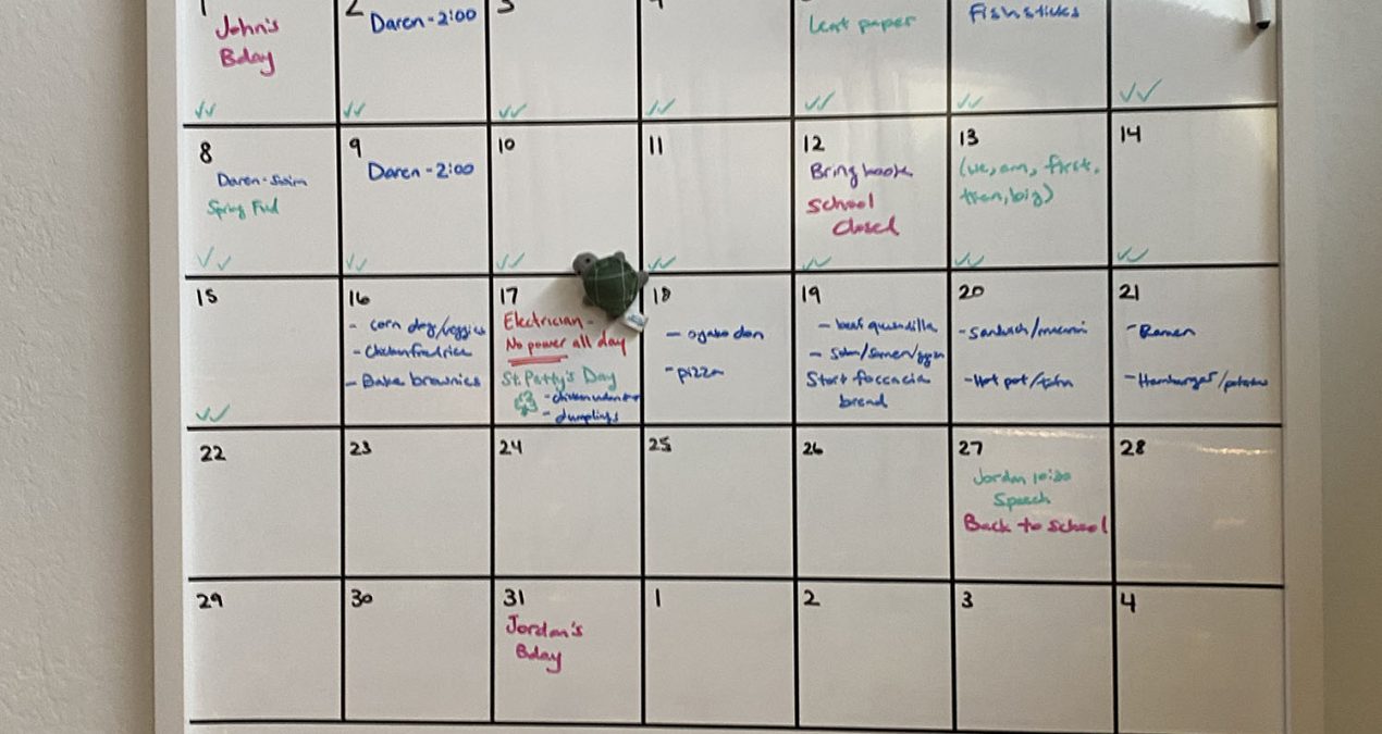 First week of home-schooling! Week 1: 3/12* – 3/22