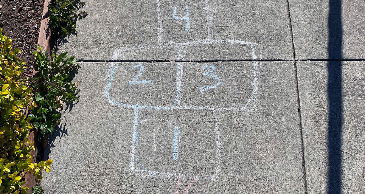 Sidewalk chalk updated: obstacle course!